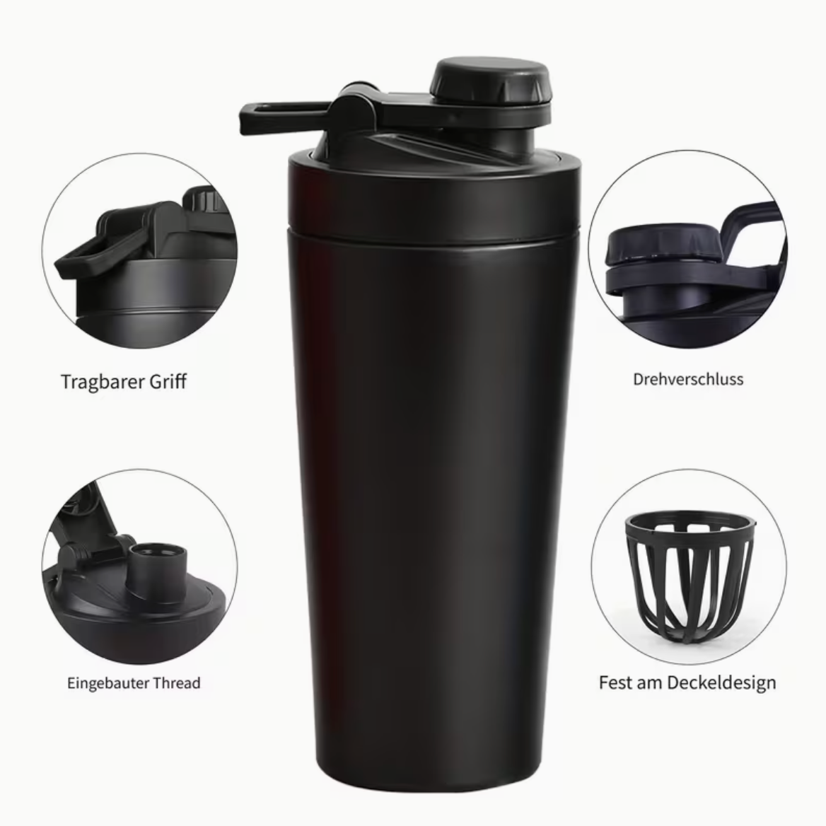 Gladiator Fight Academy Shaker & Trinkflasche mit Thermofunktion - doppelwandiger Edelstahl mit Gravur - 600 ml