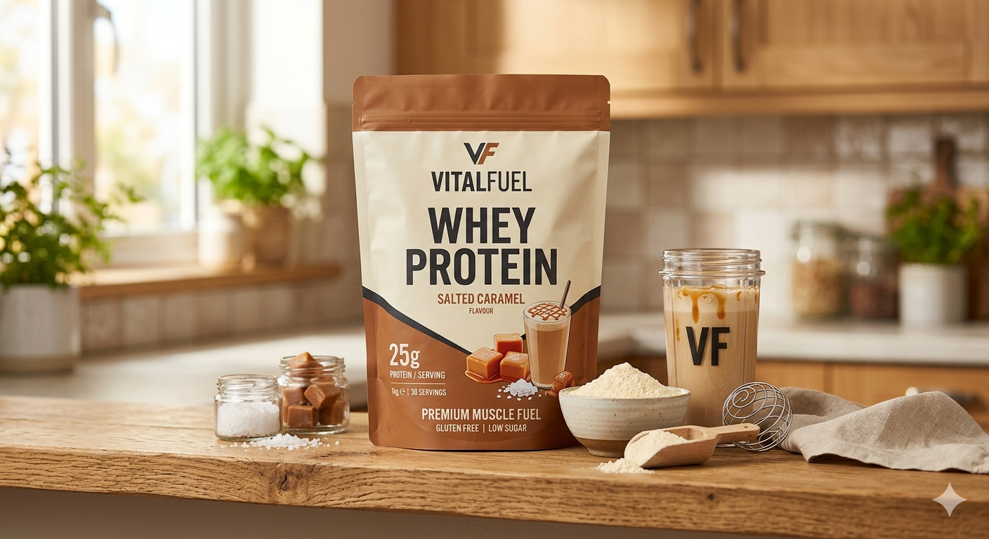 Bsp.: VitalFuel Whey Protein Konzentrat - Salted Caramel - 1.000 g