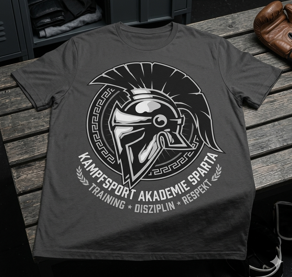 Gladiator Fight Academy T-Shirt mit GFA-Wappen - grau