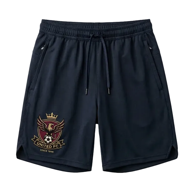 Bsp.: United FC Shorts mit Vereinswappen