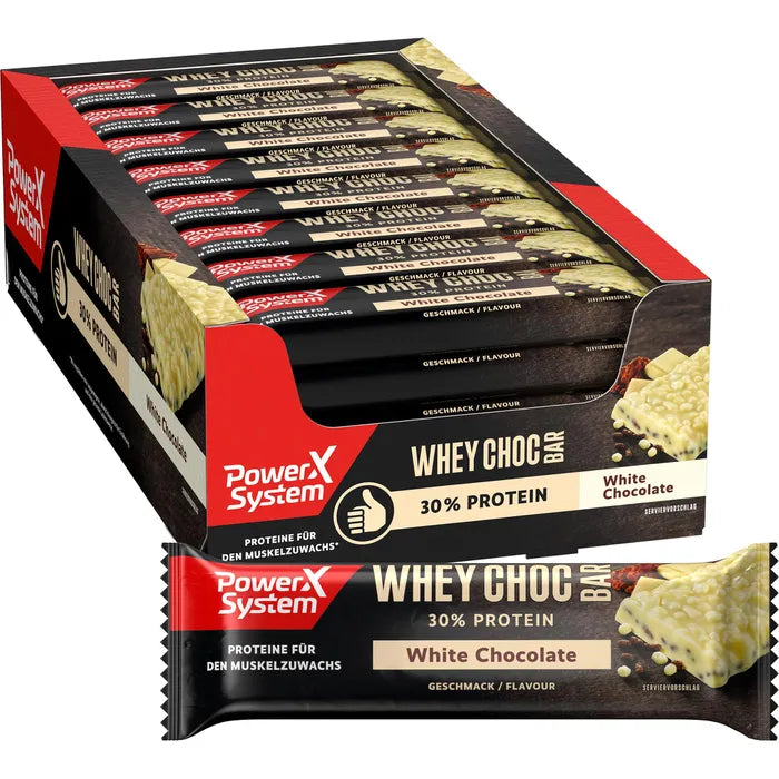 Power System Whey Choc Bar White Chocolate 30% Eiweiß Riegel - 16 x 50g